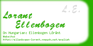 lorant ellenbogen business card